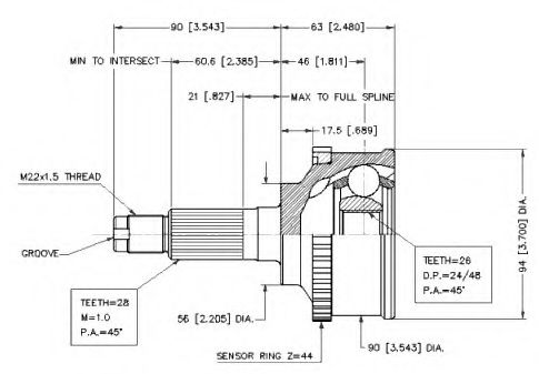 VEMA Joint Kit, drive shaft 18693