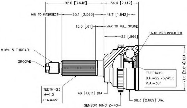 VEMA Joint Kit, drive shaft 18749